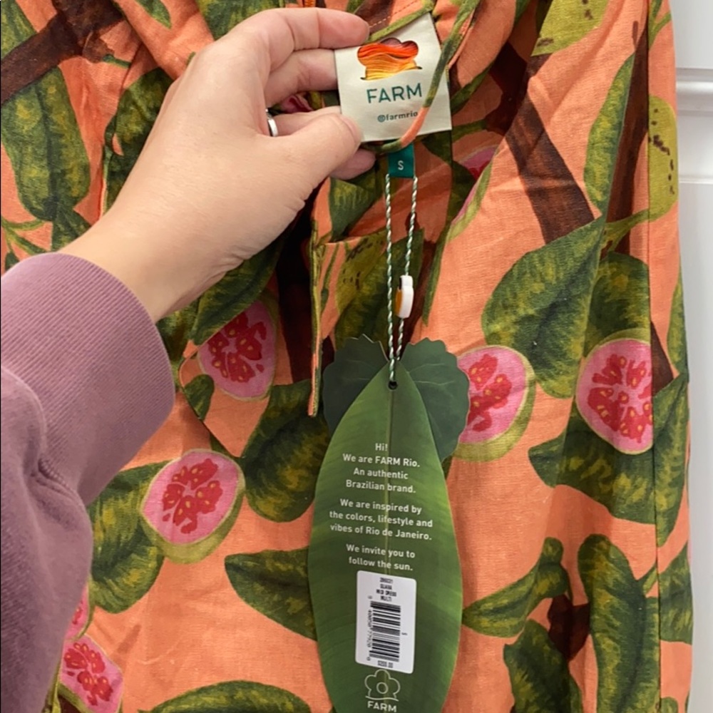 Anthropologie Farm Rio Guava Women's Midi Dress S - Picture 4 of 7